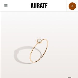 AURATE NY 18K YG MIDI STACKABLE DIAMOND RING 💍 ✨